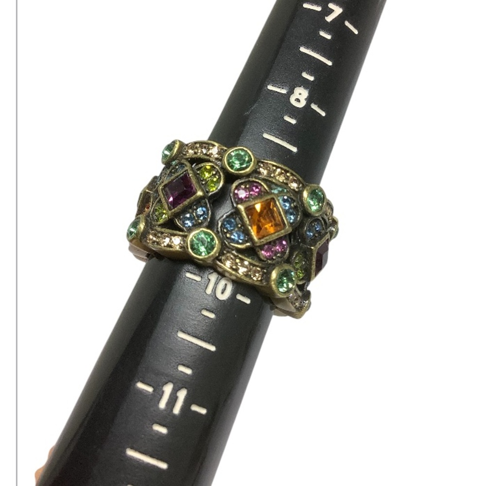 Heidi Daus Vibrant Crystal Ring with Gold Accents
